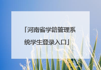 河南省学籍管理系统学生登录入口